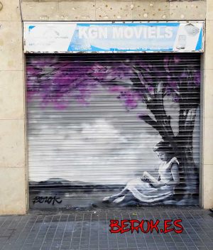 Graffiti Persiana Barcelona Lectura Arbol Leer Biblioteca Libros 300x100000